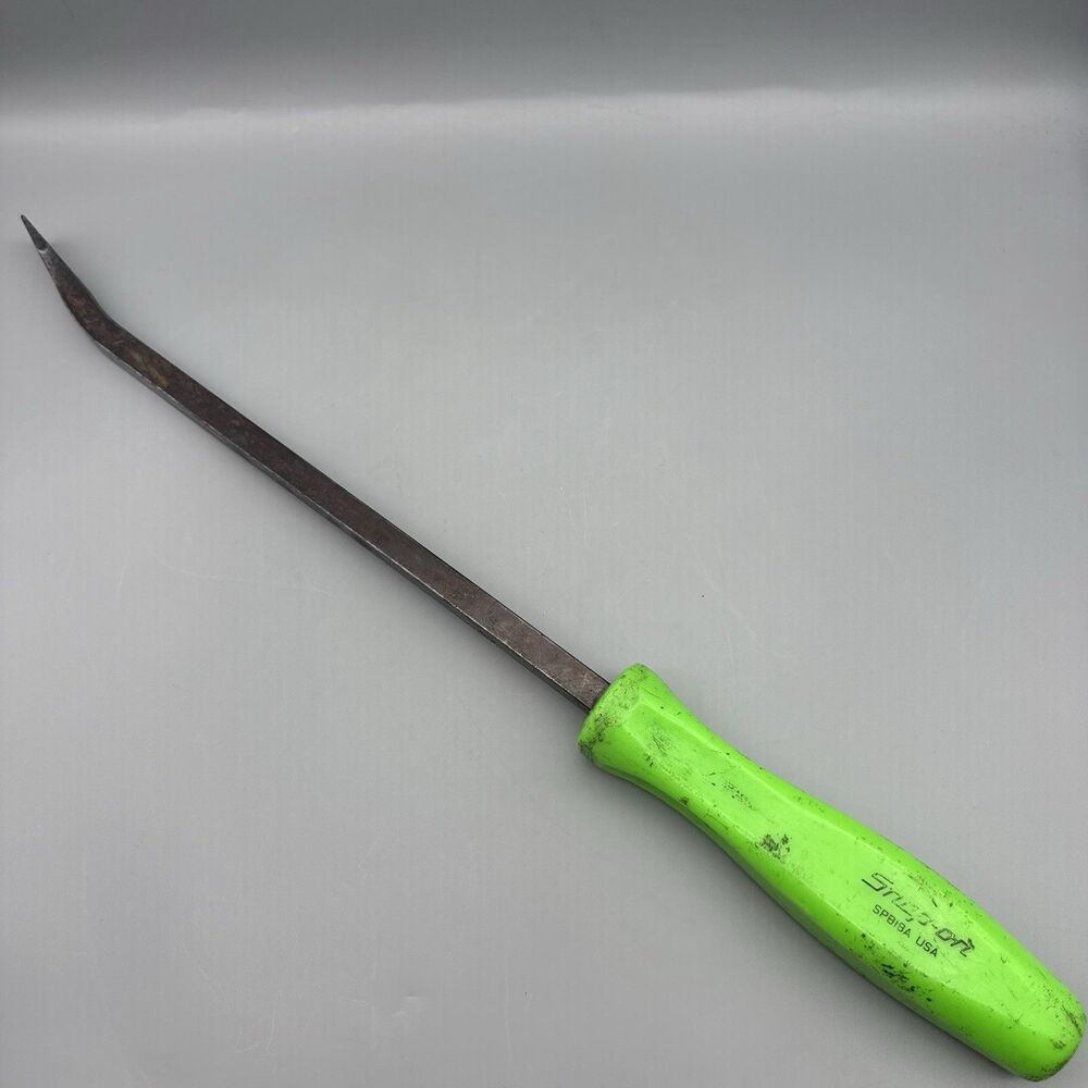 Snap-on SPB18A 18" Curved Head Pry Bar Prybar Green Hard Handle USA